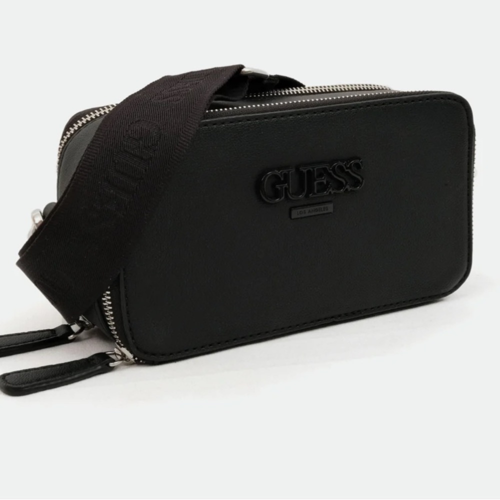 Guess Black Logo Crossbody Bag GUESS WOMEN LEWISTOWN DOUBLE ZIP CROSSBODY